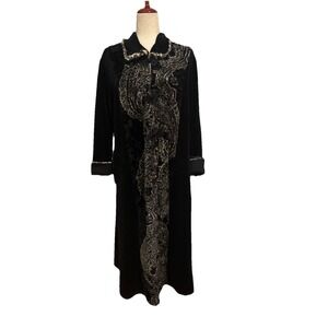 Lee Andersen Long Coat Button Down Faux Fur And Fleece Designer Women's M USA